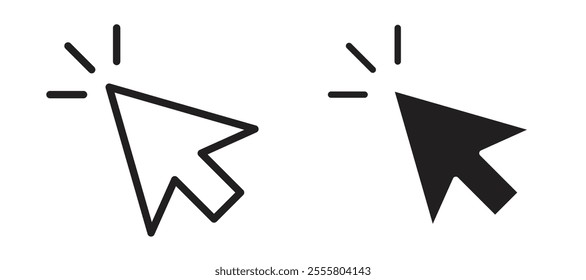 Mouse pointer liner icon vector set.