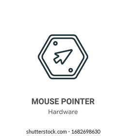 Mouse pointer outline vector icon. Thin line black mouse pointer icon, flat vector simple element illustration from editable hardware concept isolated stroke on white background