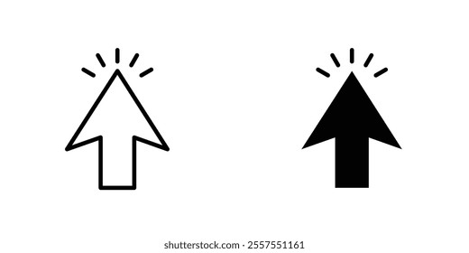 Mouse pointer outlined and solid icon vector collection.