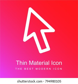 Mouse pointer red and pink gradient material white icon minimal design