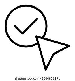 Mouse Pointer Vector Line Icon Design