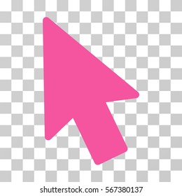 Mouse Pointer vector pictograph. Illustration style is flat iconic pink symbol on a transparent background.