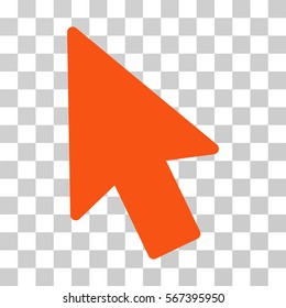 Mouse Pointer vector pictograph. Illustration style is flat iconic orange symbol on a transparent background.