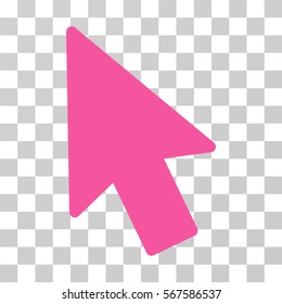 Mouse Pointer vector pictograph. Illustration style is flat iconic pink symbol on a transparent background.