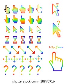 mouse pointers, arrow hand finger