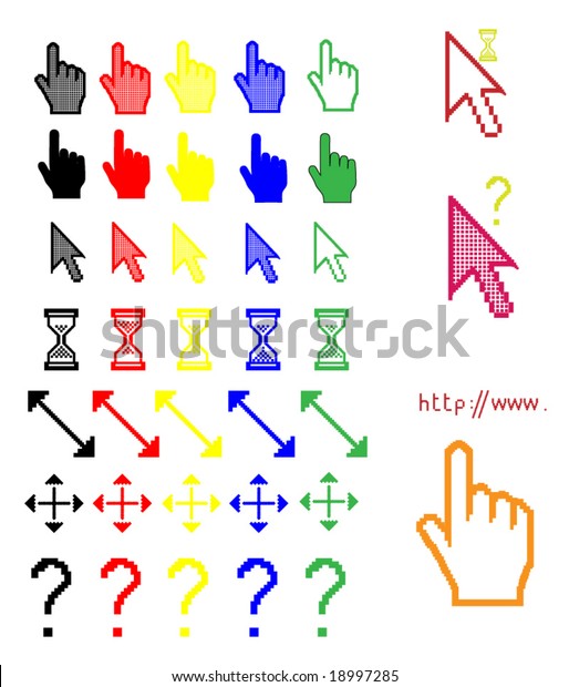 Mouse Pointers Arrow Hand Finger Stock Vector (Royalty Free) 18997285 ...