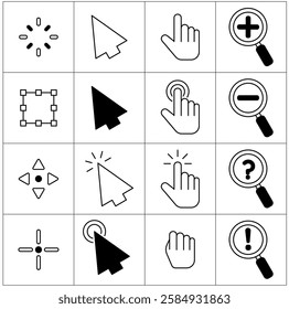 Mouse pointers operating system icons