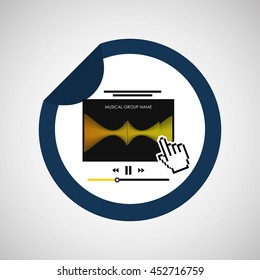 mouse pointing on music note icon, vector