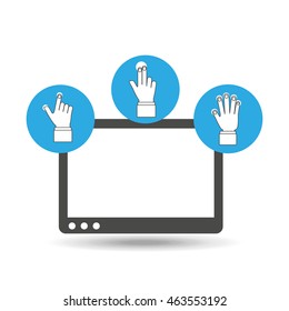 mouse pointing tablet device icon, vector illustration