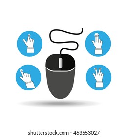 mouse pointing technology device icon, vector illustration