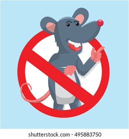 mouse prohibited vector illustration design