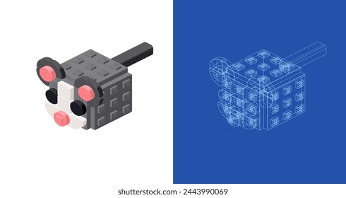 Mouse project for print and decoration. Vector clipart.