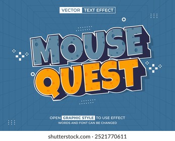 mouse quest editable text, font effect, 3d text for title