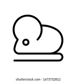 Mouse or rat, animal, outline design. Black icon on white background