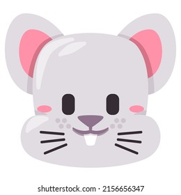 Mouse rat Gesichtsmaske Illustration Lächeln Kopf wildes Tier Lächeln und Form Design Cartoon flachen Kinder zeichnen