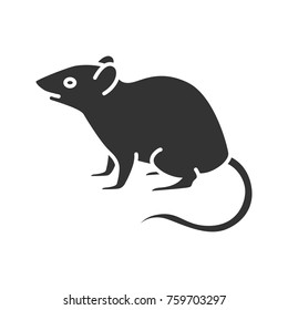 Mouse, rat glyph icon. Rodent. Pest. Silhouette symbol. Negative space. Vector isolated illustration