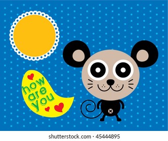 mouse rat greeting card