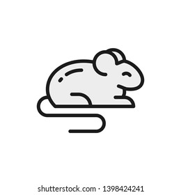 Mouse, rat, hamster, rodent, pet, animal flat color icon.