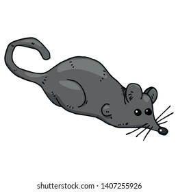 Mouse, rat icon. Vector illustration cartoon mouse, rat. Hand drawn mouse.
