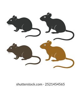 Ícone de mouse ou rato ilustração vetorial projeto de arte no fundo branco. Conjunto de imagens de silhueta de rato de rato. fundo branco isolado.