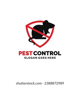 Mouse rat pest control logo design vector illustration. Pest control logo