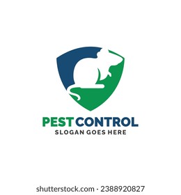 Mouse rat pest control logo design vector illustration. Pest control logo