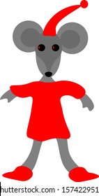  Mouse, rat in a red Christmas outfit.Vector illustration.For your business.