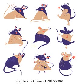 Mouse Rat Silhouette Isolate Sketch Illustration Stock Vector (Royalty ...