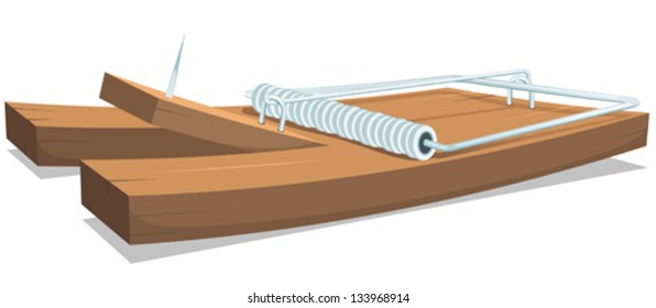 Mouse Or Rat Trap/ Illustration of a cartoon designed mouse, rat or rodent trap for household equipment