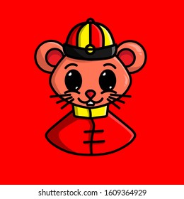 The mouse rat zodiac sign of Chinese logo on lunar new year