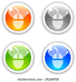  Botões realísticos do mouse. Ilustração vetorial.