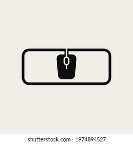 Mouse and rectangle graphic design vector illustration
