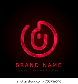 Mouse red chromium metallic logo