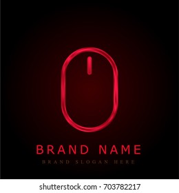 Mouse red chromium metallic logo