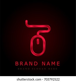 Mouse red chromium metallic logo