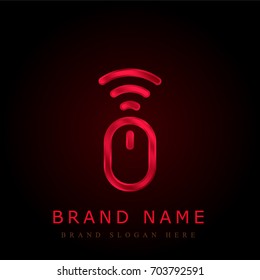 Mouse red chromium metallic logo