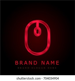 Mouse red chromium metallic logo
