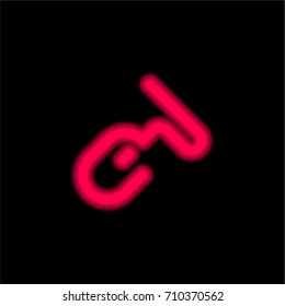 Mouse red glowing neon ui ux icon. Glowing sign logo vector
