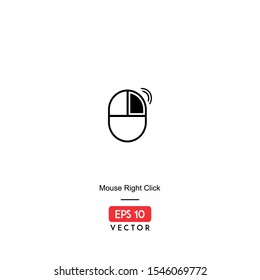 Mouse Right Click Icon. Computer Hardware Isolated On White Background. With Line Style. Mouse Icon. EPS10 - Vector