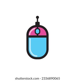 mouse robot antena logo vector.