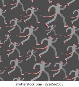Mouse is running pattern seamless. rats run background. Baby fabric texture