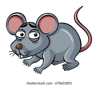 Mouse with sad face illustration
