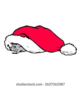 mouse in the santa house vector