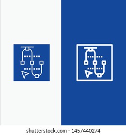 Mouse, Screen, Vector, , Arrow Line and Glyph Solid icon Blue banner