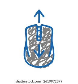 mouse scroll doodle icon sketch vector. mouse scroll sign. isolated symbol illustration