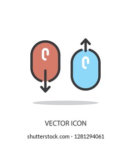 mouse scroll icon, line sign - vector illustration eps10