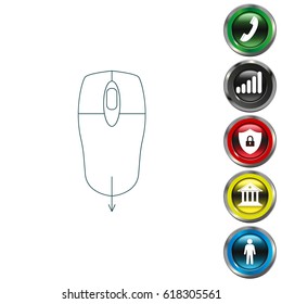 mouse scroll icon. vector illustration