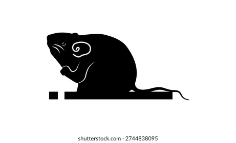 mouse sculpture, black isolated silhouette
