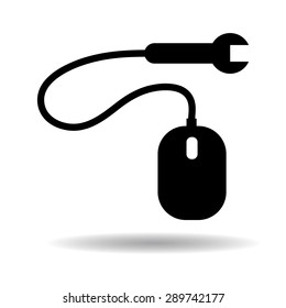 Mouse Settings icon vector illustration eps10 on white background