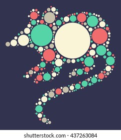 mouse shape vector design by color point